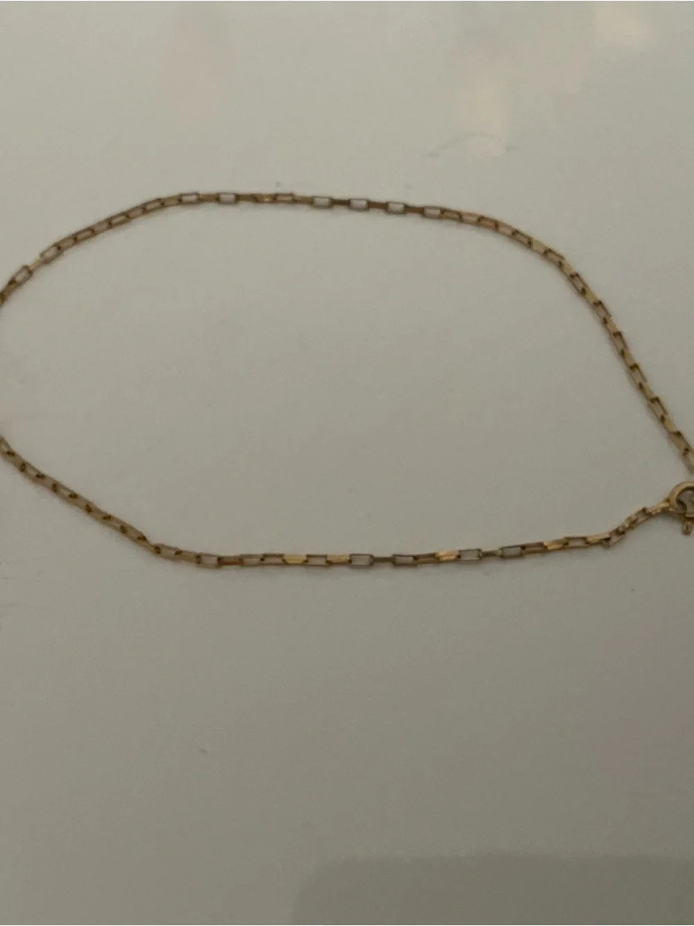 18k gold chain paperclip bracelet anklet Made in Italy 1.242 g